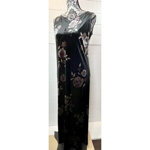 OUTFIT JPR Dress Med Velour Velvet Floral Maxi Whimsy Goth Fairy Grunge Womens